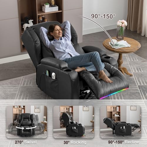 Brown Velvet Power Recliner Sofa with Massage & Heat I6358