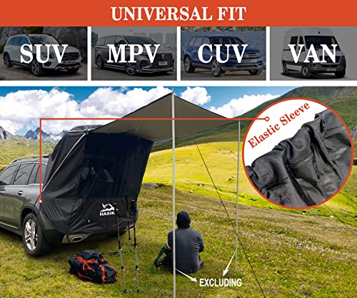 Black Waterproof SUV Camping Tent Awning with Screen Net N8853