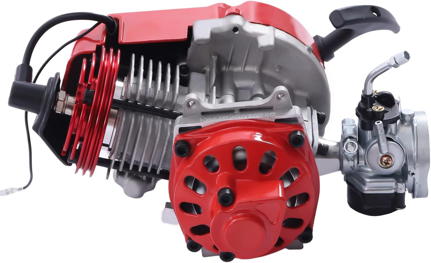 49CC 2 Stroke Gas Powered Engine Motor Single Cylinder Air-cooled Pull Start 6 Teeth Red O17865