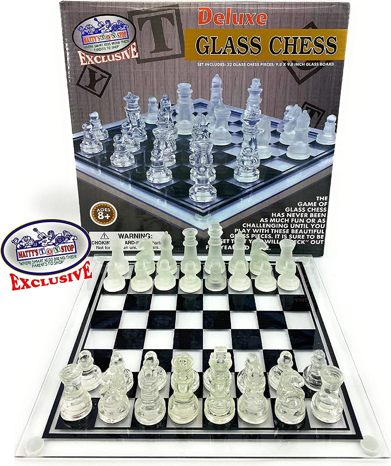 Small Glass Chess Set E9149