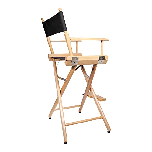 Natural Finish Black Nylon Canvas Director's Chairs K262582