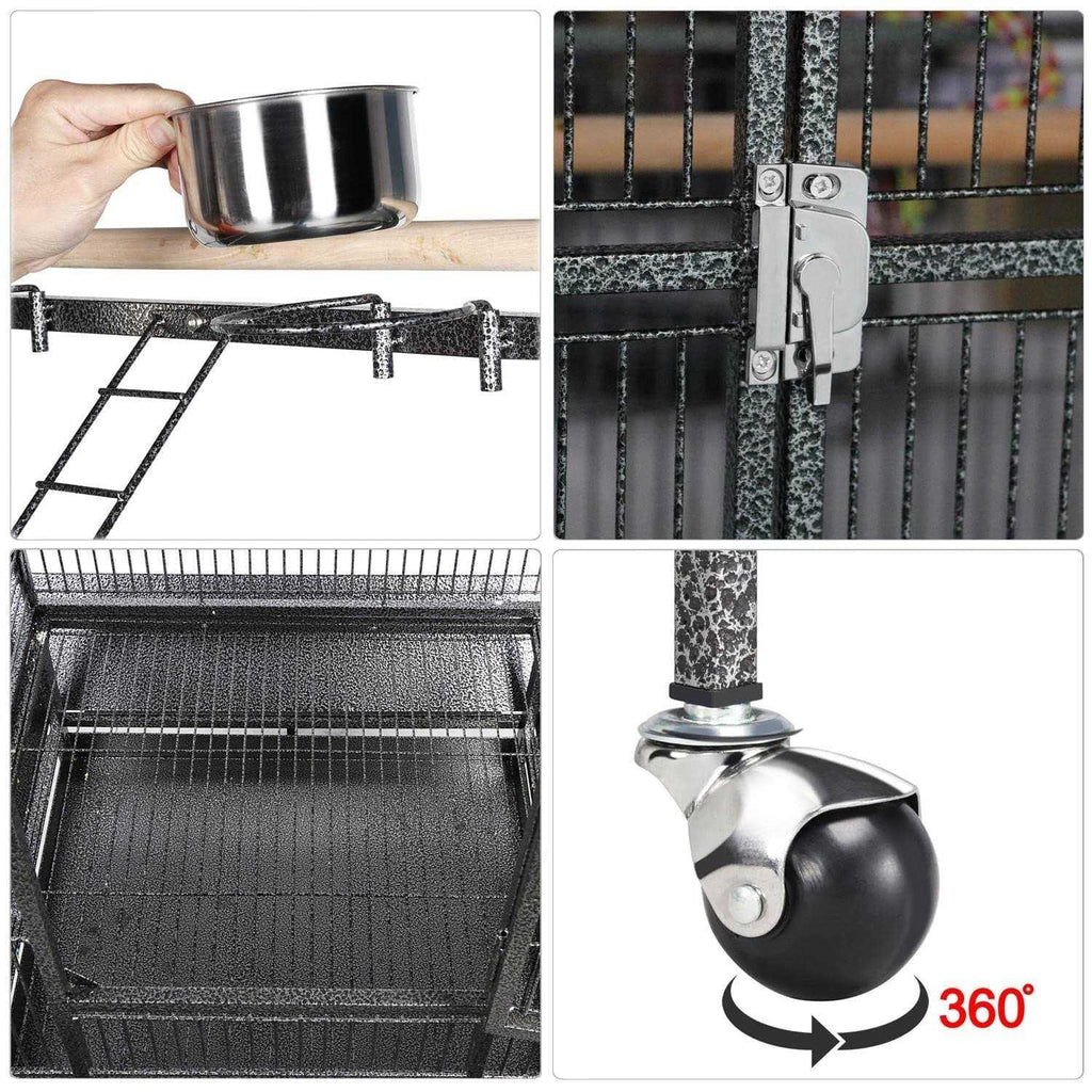 Wrought Iron Rolling Large Parrot Bird Cage R4514