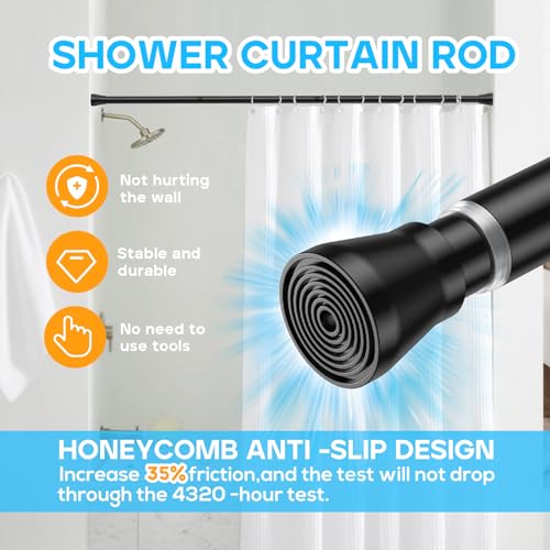 2pcs Silver Adjustable Tension Curtain Rod D34915