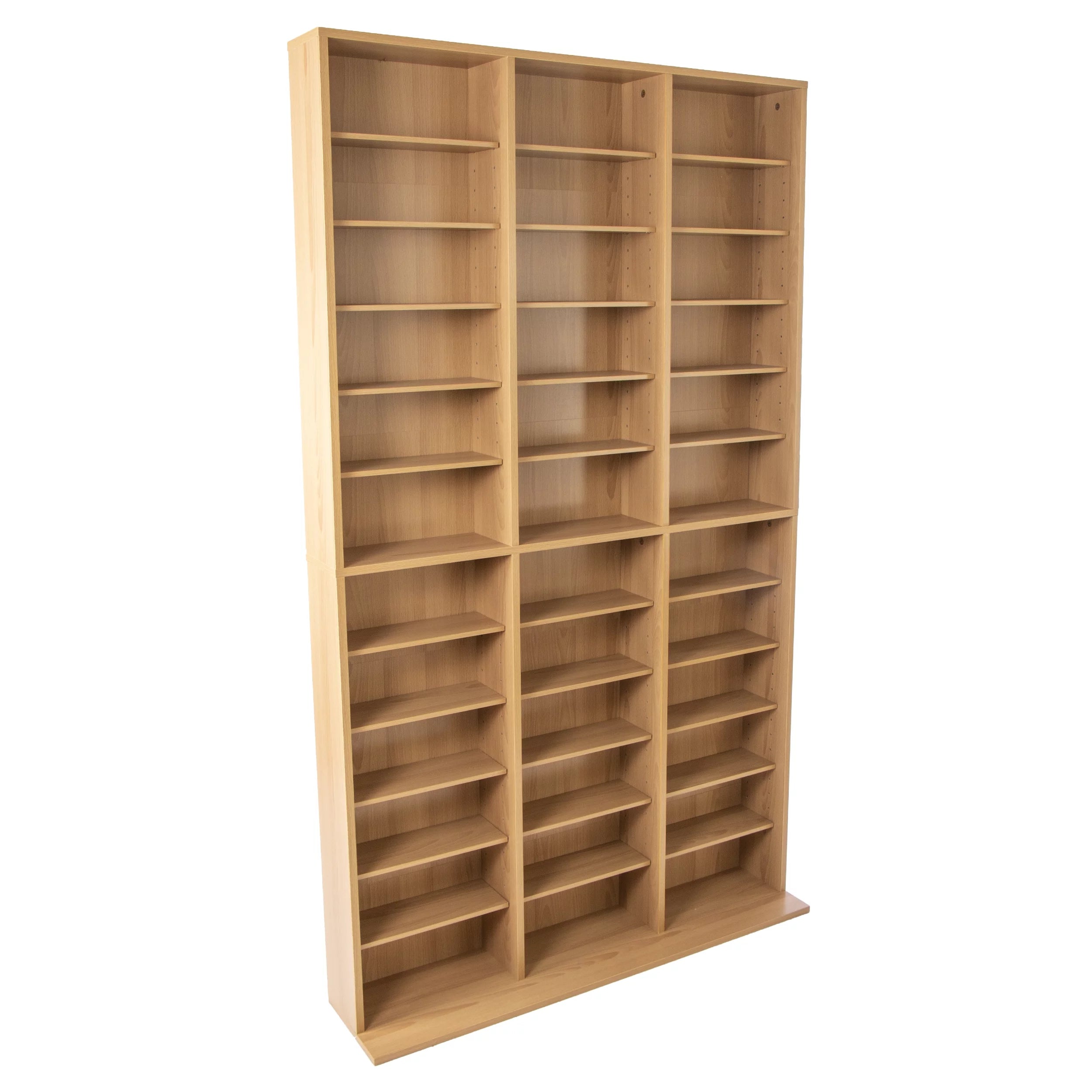 40"x71" Adjustable Wood Media Storage Shelf Bookcase L751