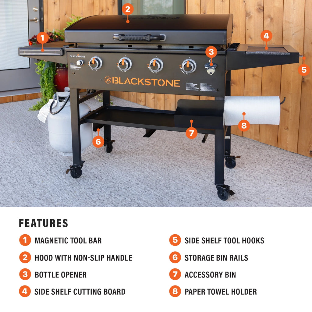 4-Burner 36” Propane Griddle with Hood J5121