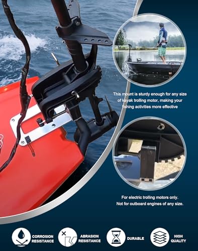 Transom Trolling Motor Mounting Bracket for Kayaks Marine Board Backing Plate Mount Bracket for Clamp-on Electric Trolling Motors Y714