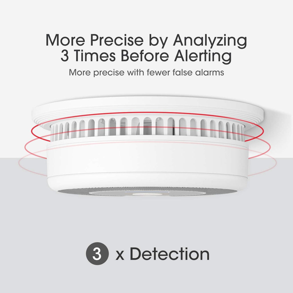 10-Year Battery Smoke and Carbon Monoxide Detector Alarm with LCD Display, Dual Sensor, 5-Pack D12331