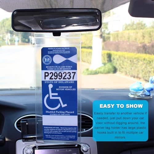 2 PCS Ultra Transparent Disabled Permit Protective Cover for Sun Visor R67193