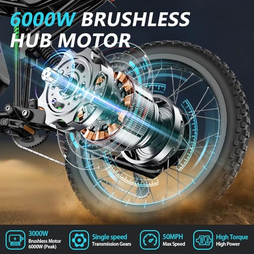 4000W 60V25Ah Electric Dirt Bike with 19'' Tire W7257