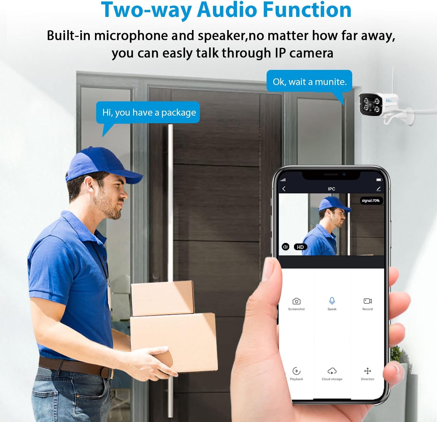 4Pcs Wireless Security Camera System with 1TB Hard Drive Two-Way Audio Night Vision B626249