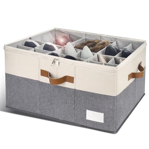 Black Foldable Shoe Storage Bins with Clear Cover, 1 Pack Z46803