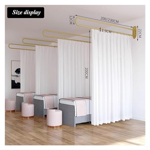 U-Shape Room Divider Curtain with Guide Rail (Yellow, 230cm) G990840