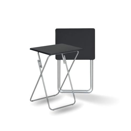 Folding Table with Wood Top Metal Frame, 14.1 x 18.9 x 26 in F788