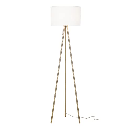 Antique Brass Tripod Floor Lamp C7939