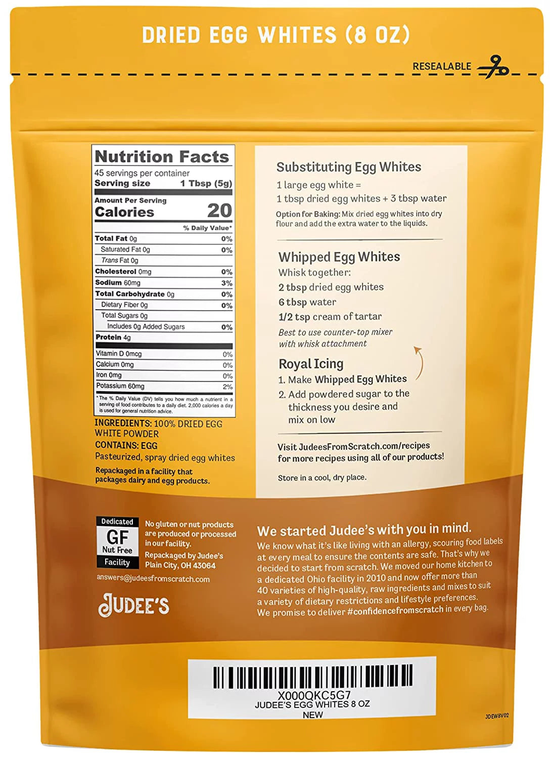Dried Egg White Protein Powder 8 oz X287