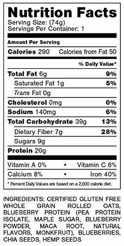Plant Based Blueberry Cobbler High-Protein Low-Sugar Gluten-Free 2.6oz per Pack E42456