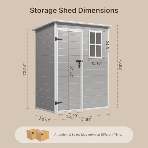 Grey Resin Storage Shed with Floor M971