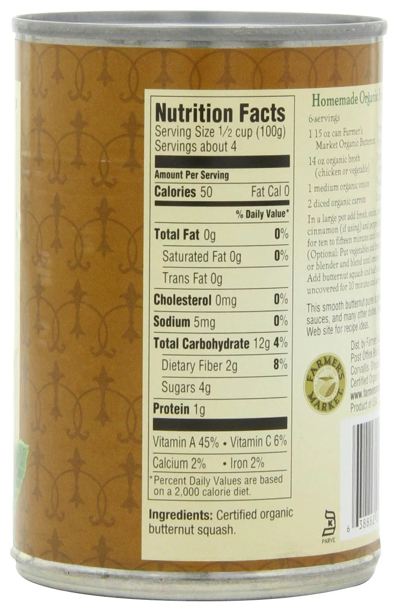 Organic Butternut Squash, 15-Ounce Cans (Pack of 12) K88816