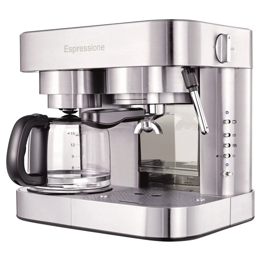 Stainless Steel Combination Espresso Machine & 10 Cup Drip Coffee Maker P617