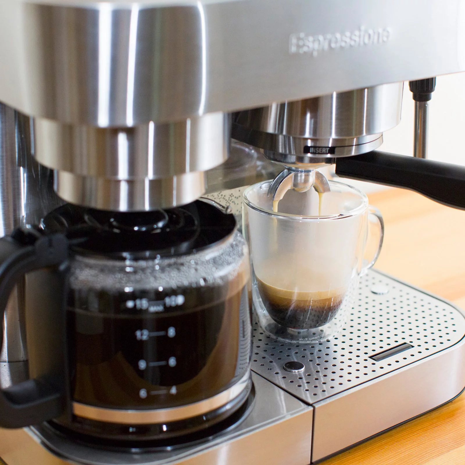 Stainless Steel Combination Espresso Machine & 10 Cup Drip Coffee Maker P617