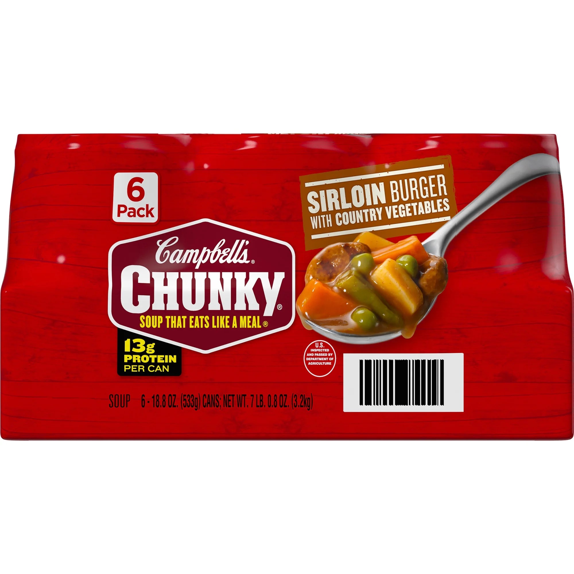 6 Pack Campbell’s Chunky Country Vegetable Beef Soup, 18.8 oz Can F117971