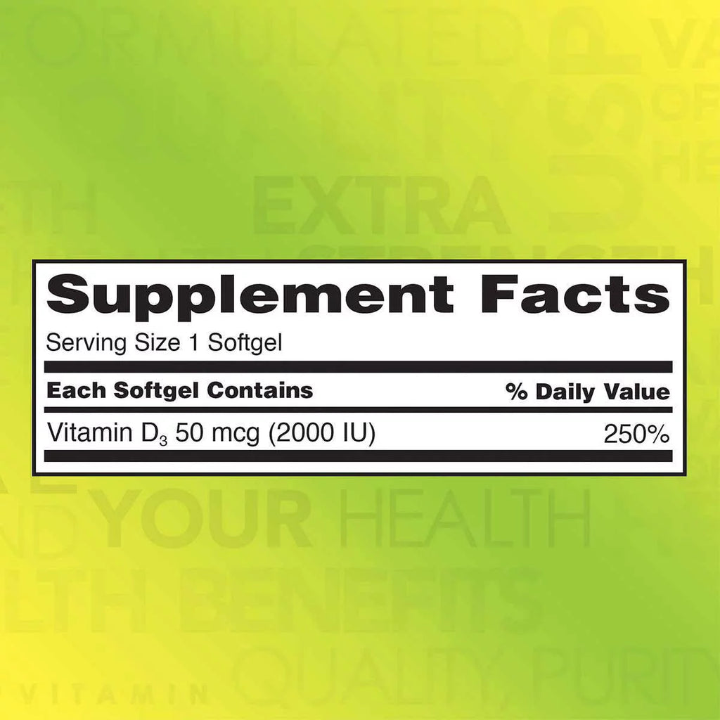 Extra Strength Vitamin D3 2000 I.U. 1200 Softgels V1337