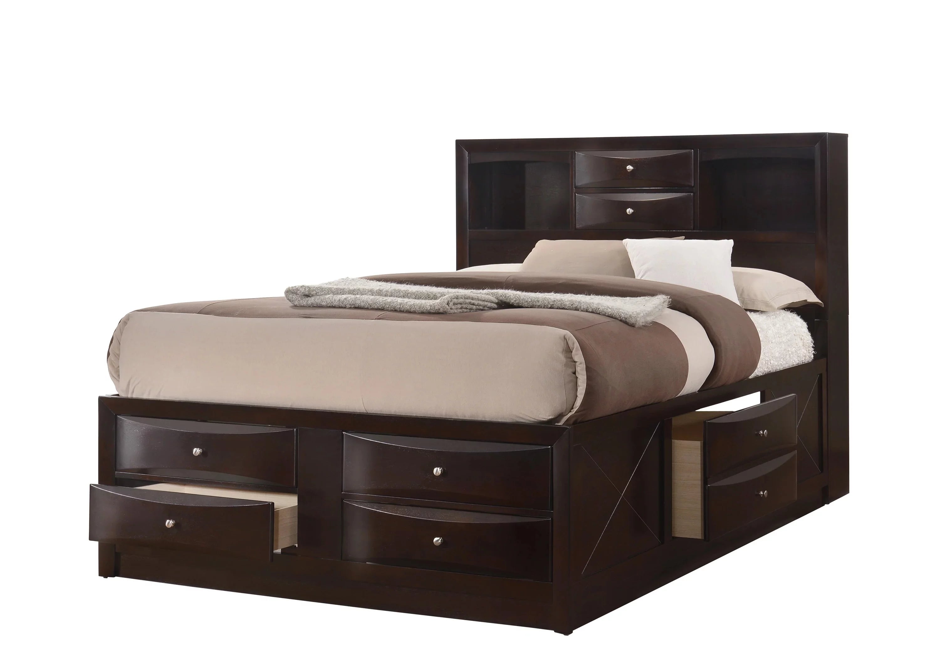 Queen Size Wooden Captains Bed with Storage Drawers V99722