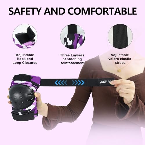 Blue Kids Knee Pads and Elbow Pads Protective Gear Set H8384