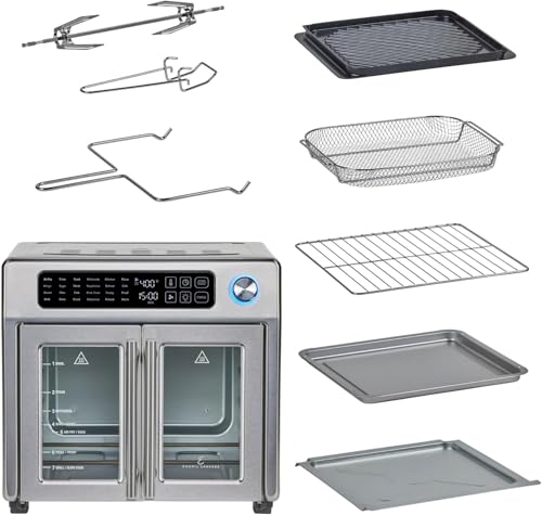 Extra Large French Door Air Fryer Toaster Oven Combo, Stainless Steel, 26QT Capacity X901583