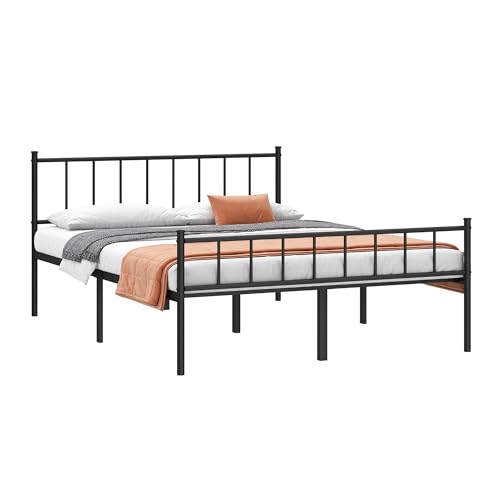 Full Metal Platform Bed Frame with Steel Slat Support W6256