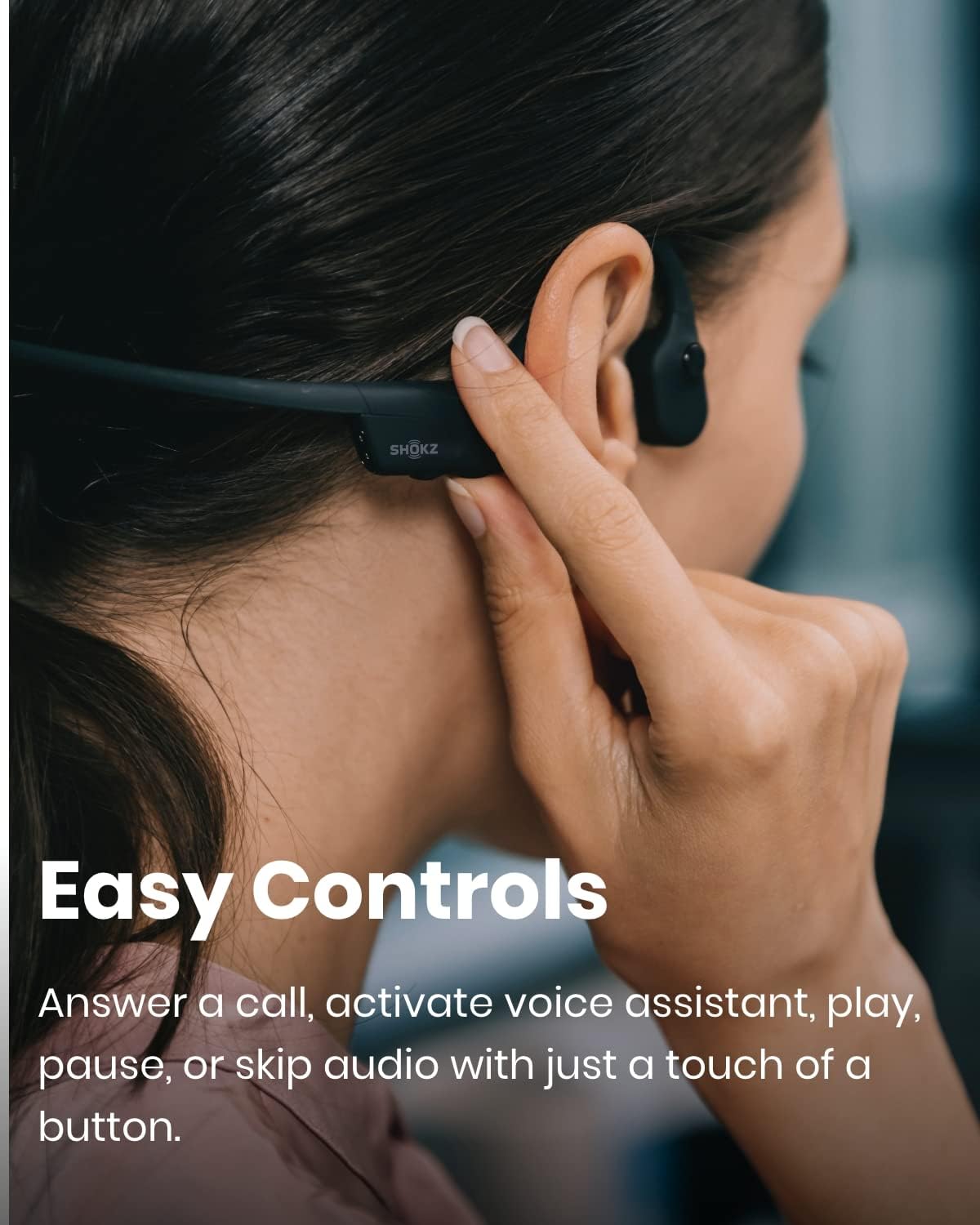 Bone Conduction Open-Ear Stereo Bluetooth Headset With Noise-Canceling Boom Microphone V47099