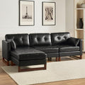 Genuine Leather 100 inch L Shaped 3 Seater Sectional Sofa with Chaise, Brown Q854550