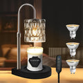 Candle Warmer Lamp with 3 Bulbs, Adjustable Height Dimmable Timer Black Z527
