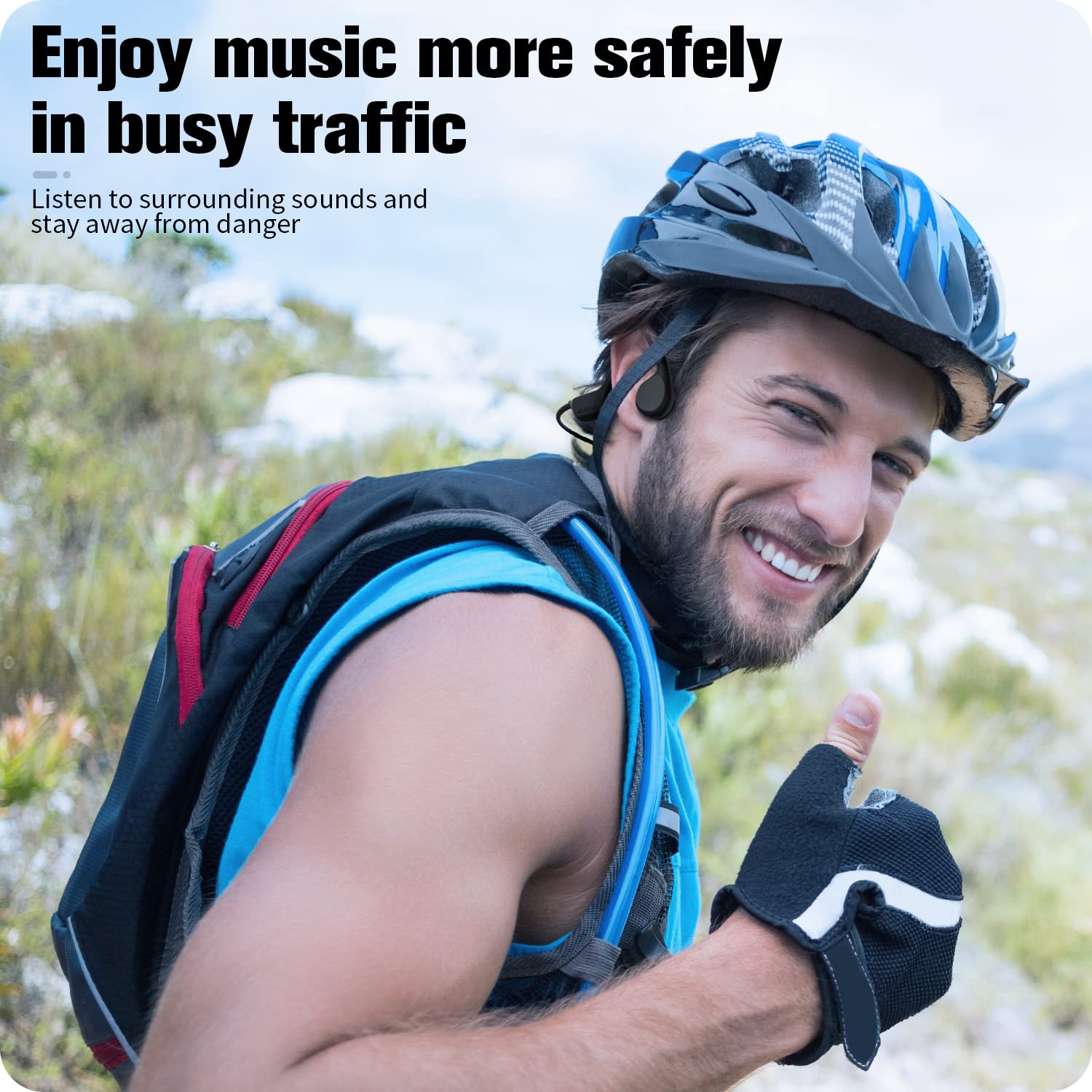 Bone Conduction Wireless Bluetooth 5.0 Open Ear Headphones with 32G Memory IP68 Waterproof G978292