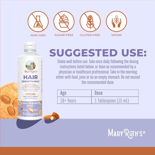 15.22 Fl Oz Liposomal Hair Growth with Biotin 10000mcg and Pumpkin Seed Oil B54092