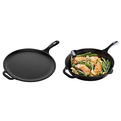 12-Inch Cast Iron Comal Pizza Pan and 8 Inch Tortilla Press L503862