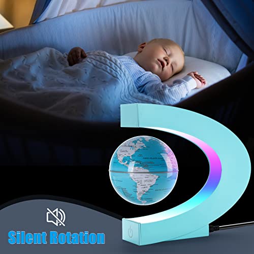 Sky Blue Magnetic Levitation Floating Globe with LED Lights D2638