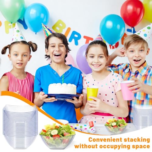 50 Pack Plastic Clear Serving Bowls 8 Ounce V9774
