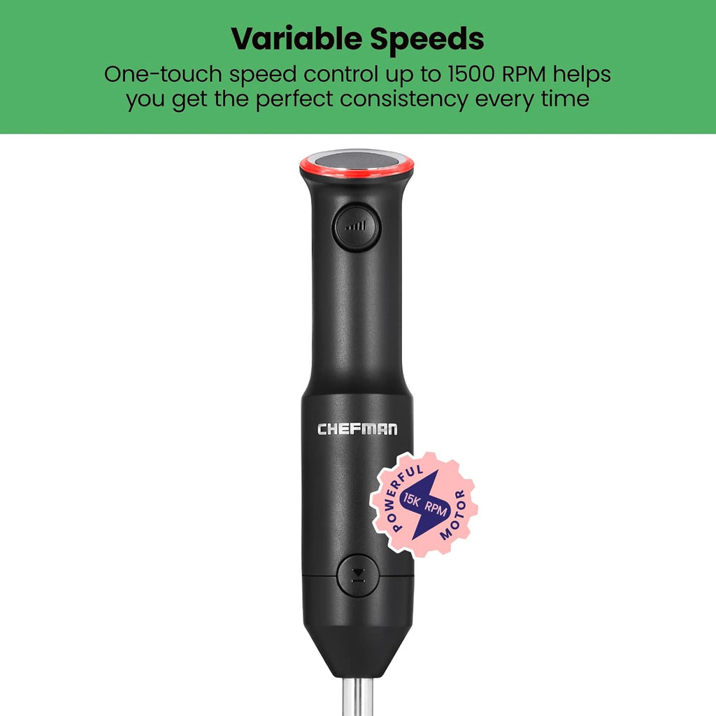 Black Cordless Immersion Blender with Stainless Steel Blades N446