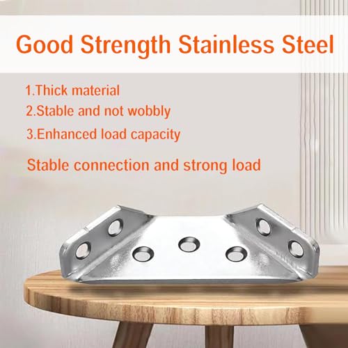 20 Pack Stainless Steel Furniture Corner Braces Connector with 140 Screws U495033