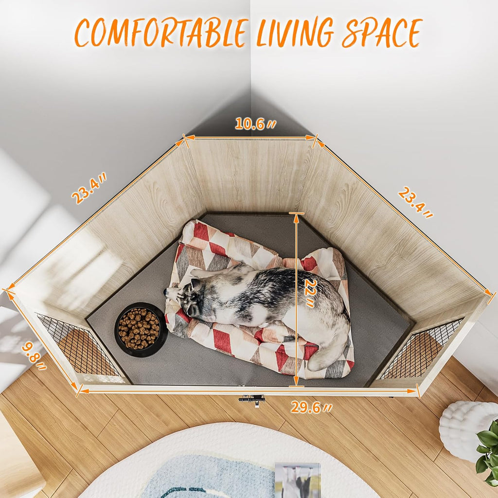 44/58inch Wooden Dog Kennel with Mesh C8041