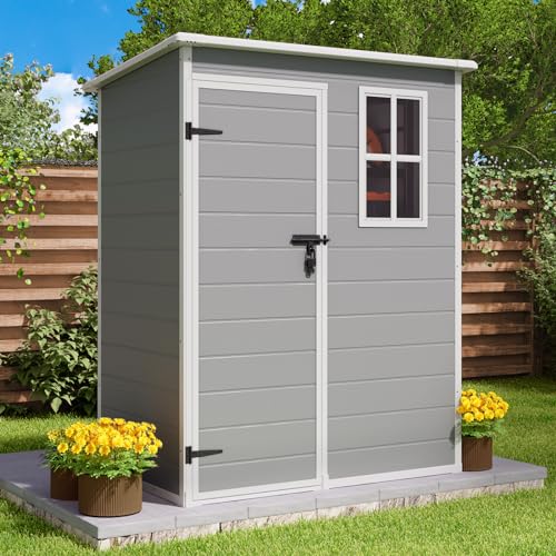 Grey Resin Storage Shed with Floor M971