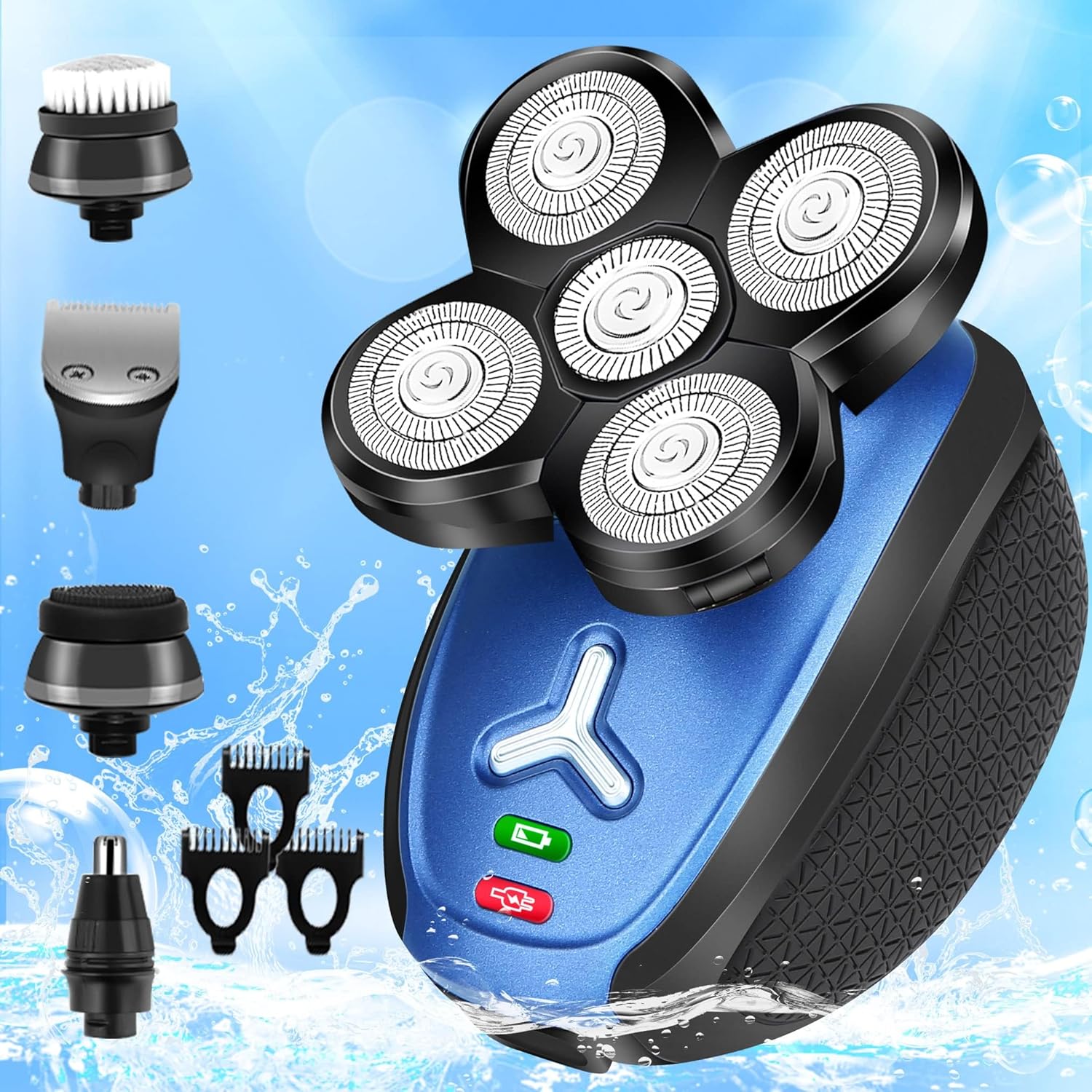 5 in 1 Cordless Waterproof Electric Rotary Head Shaver F96204