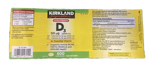 Vitamin D3 600 Softgels (Pack of 2) Y537