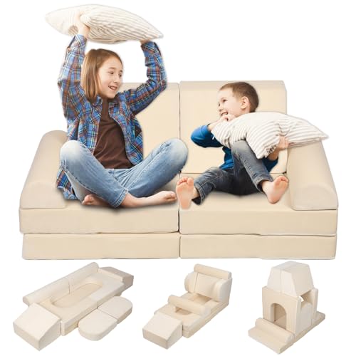 Beige Modular Kids Play Couch K415