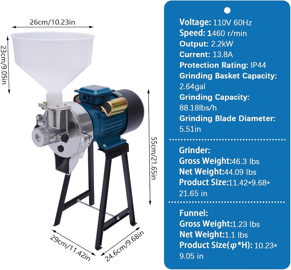 2200W Wet Dry Cereals Grinder 110V E58570