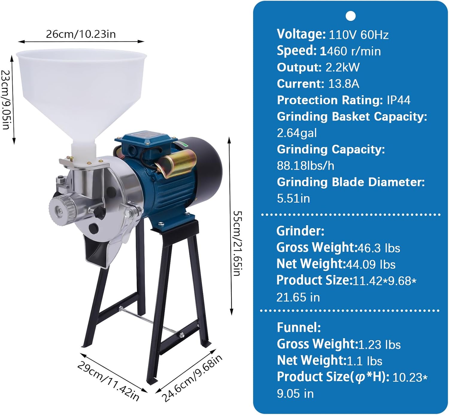 2200W Wet Dry Cereals Grinder 110V E58570