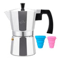 Stovetop Espresso Maker 6 Cup Moka Pot Aluminum Silver K8867