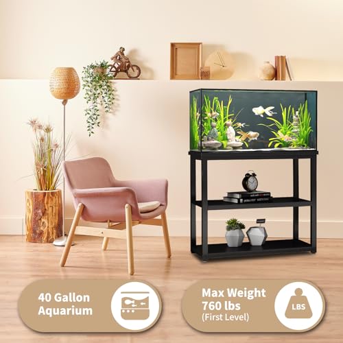 Black Metal Fish Tank Stand 40-50 Gallon T473118
