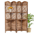 5.6FT Tall 6 Panel Shoji Screen Room Divider Folding Wooden Privacy Partition L681553